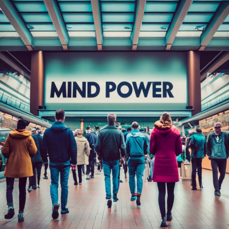 A_sign_with_a_clear_text_Mind_Power_in_a_train